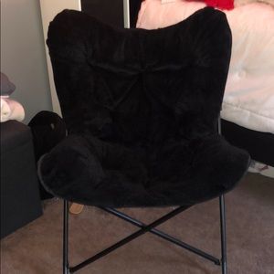 Black Fuzzy Butterfly Chair